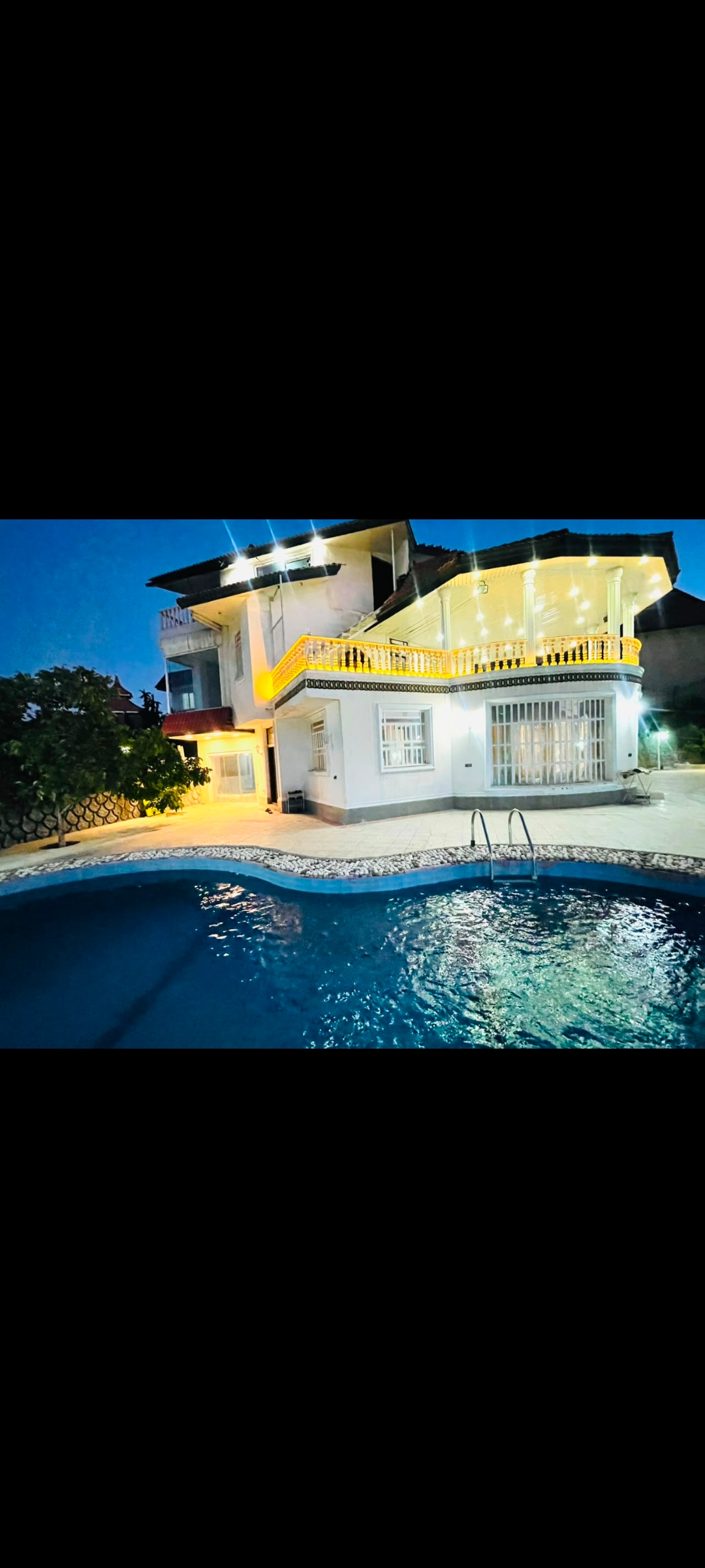 باغ ویلا کد 34  ۳خواب استخر اب گرم روباز و جکوزی و سونا